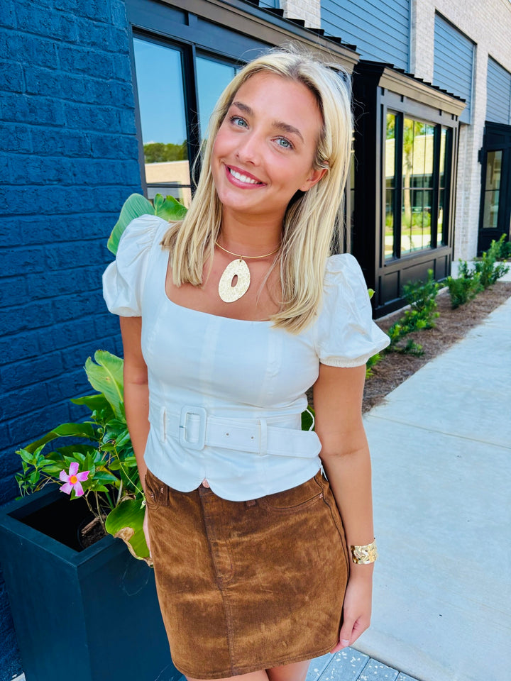 Stash Skirt in Cognac - Daze Denim