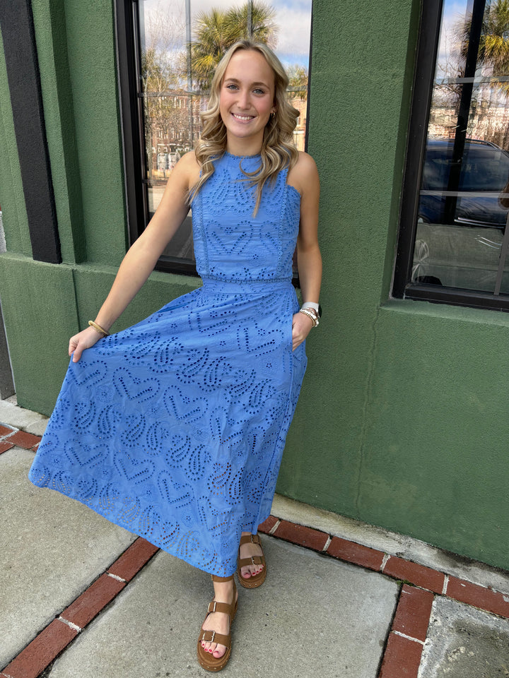 Blue Eyelet Set