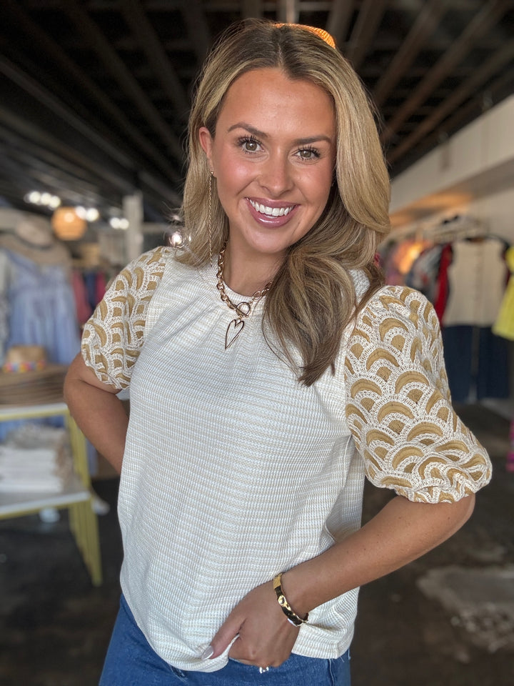 Mustard Striped Top