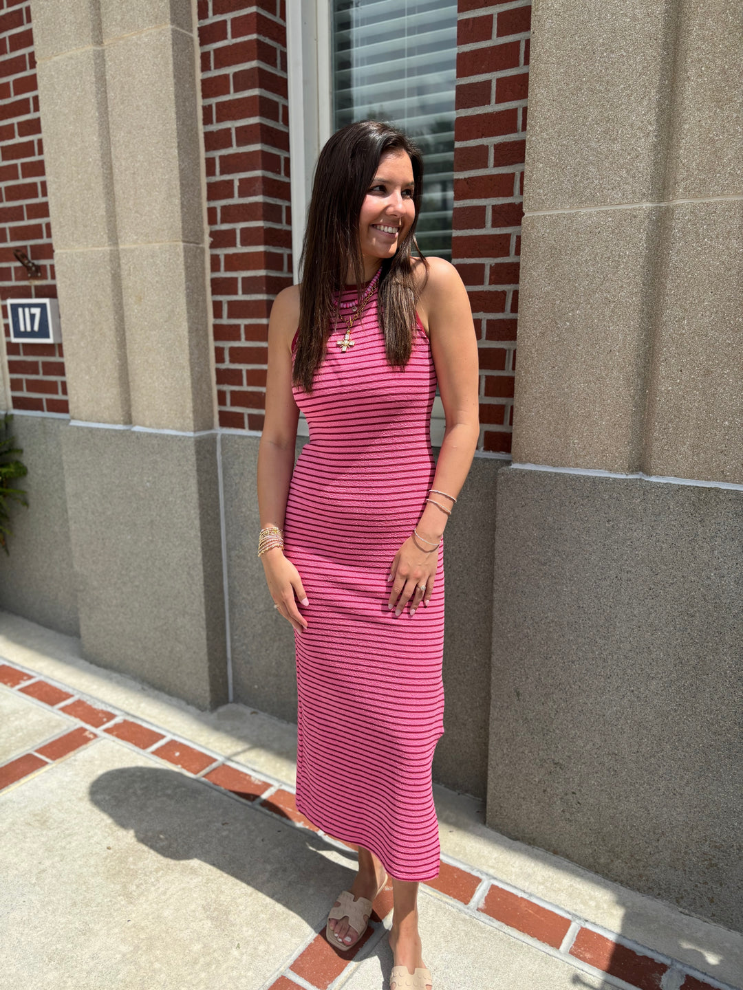 Stripe Knit Maxi Dress