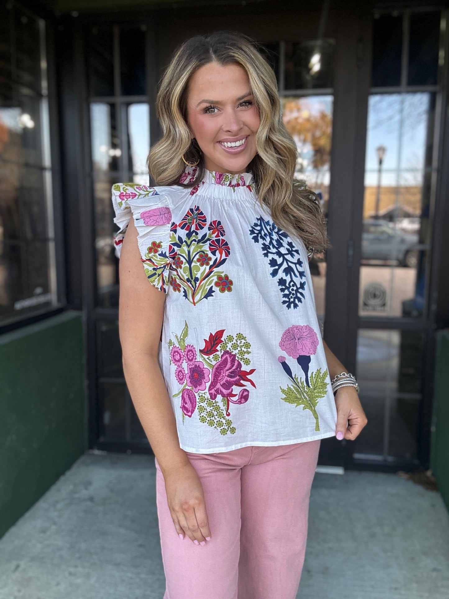 White Floral Top