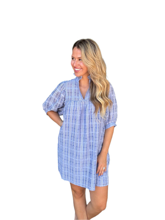 Plaid Puff Sleeve Dress