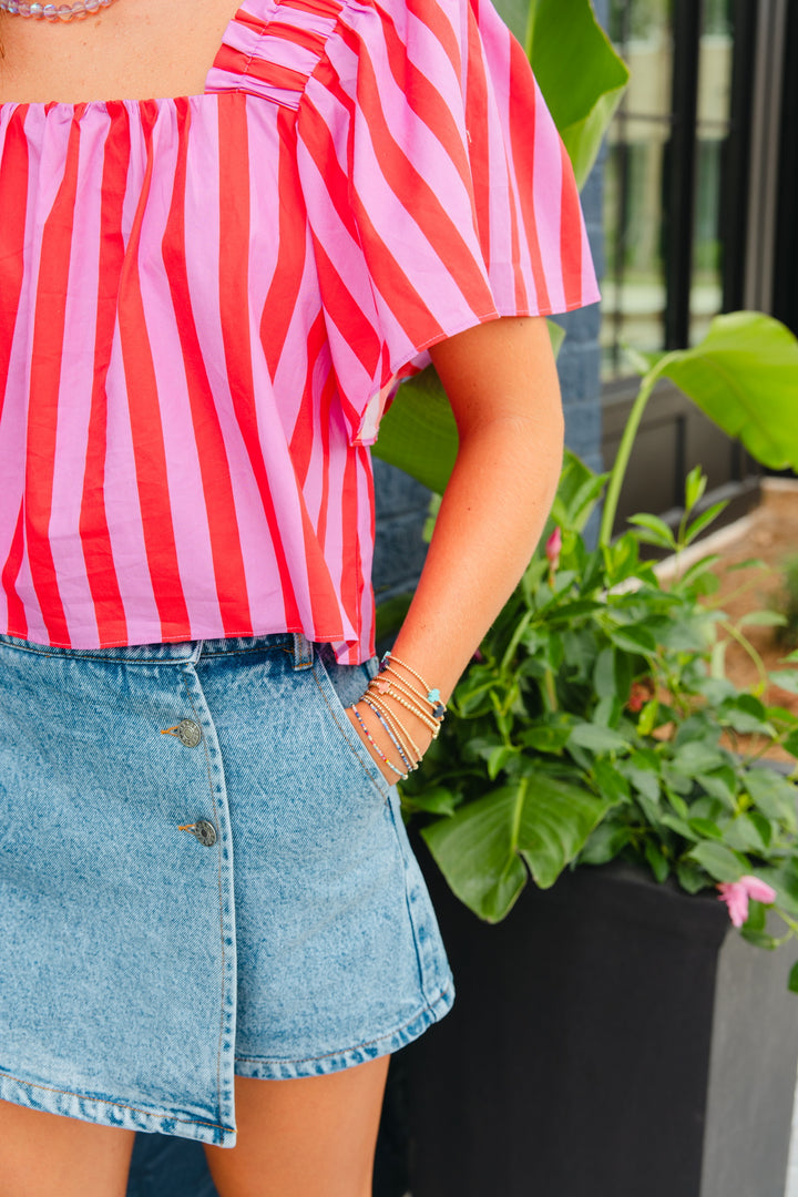 Denim Wrap Skort