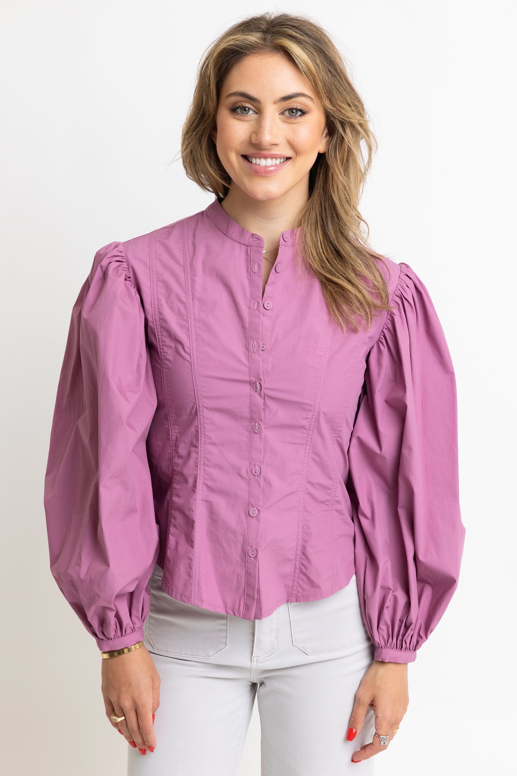 Purple Poplin Top