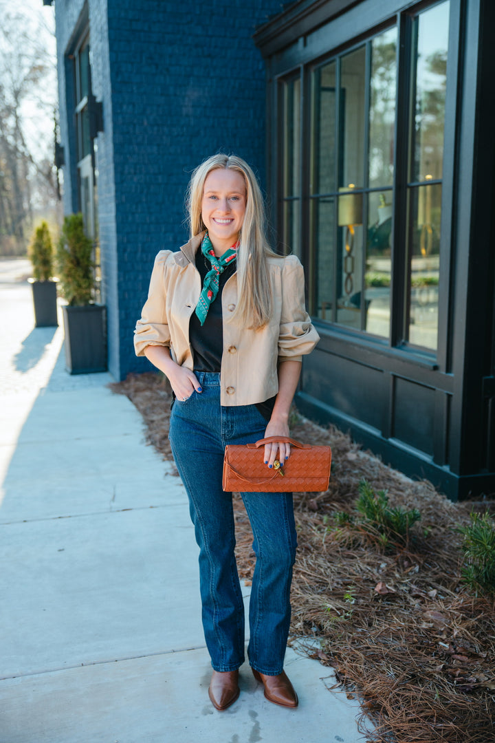 British Tan Cropped Jacket