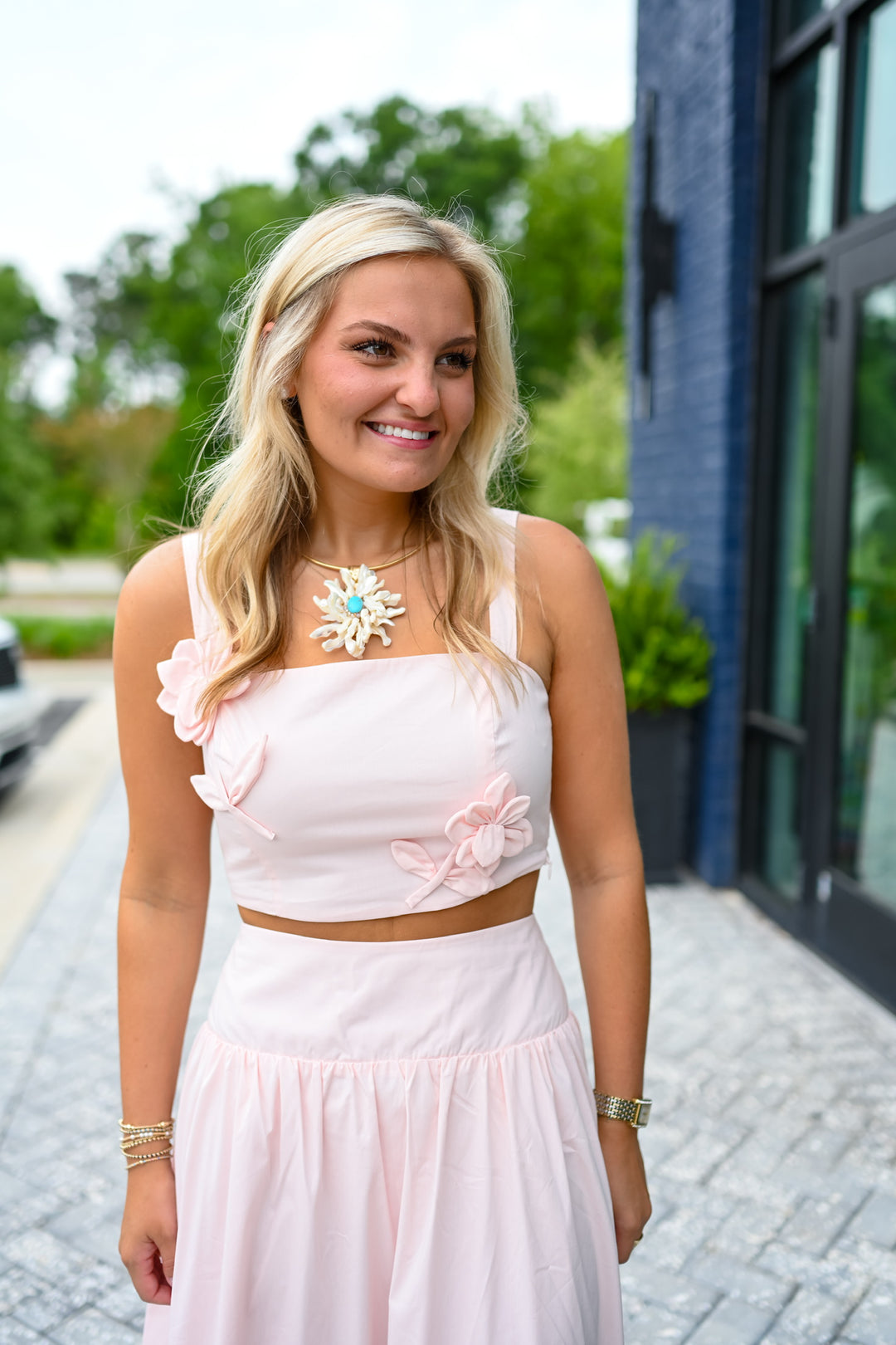 Soft Pink Maxi Skirt Set