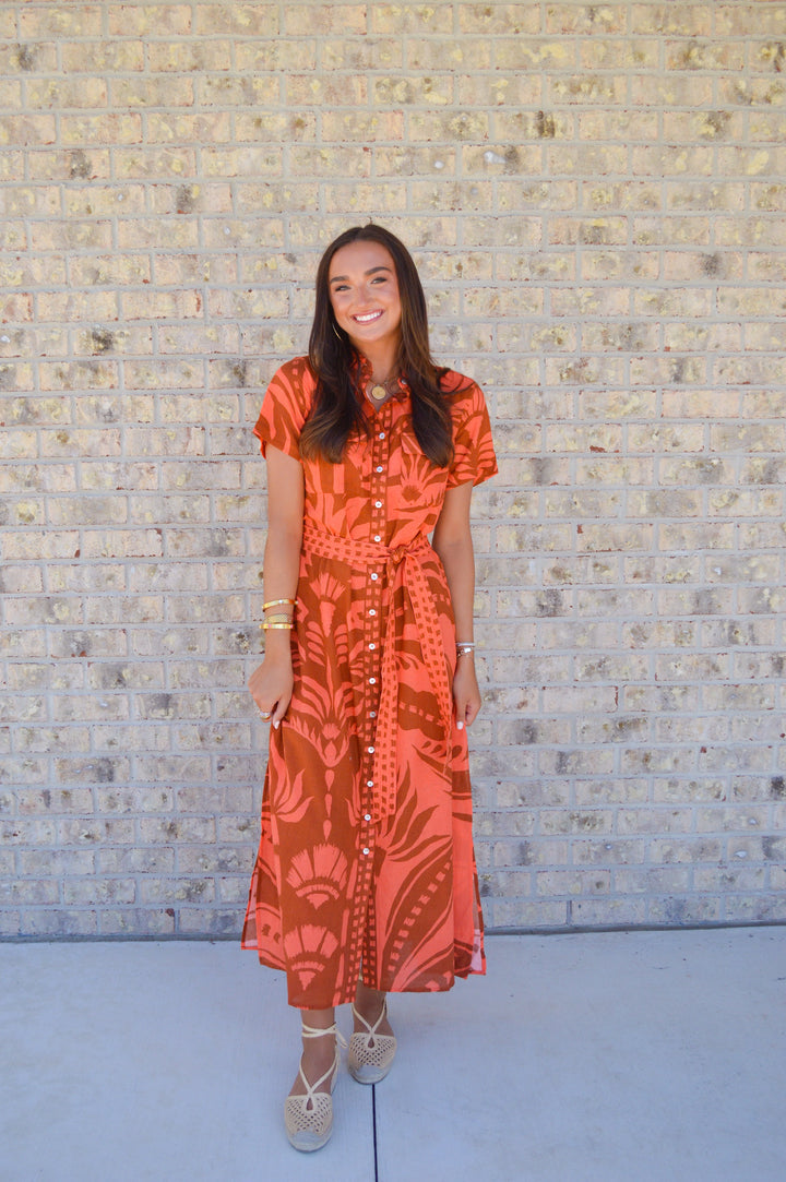 Amira Shirtdress in Terracotta