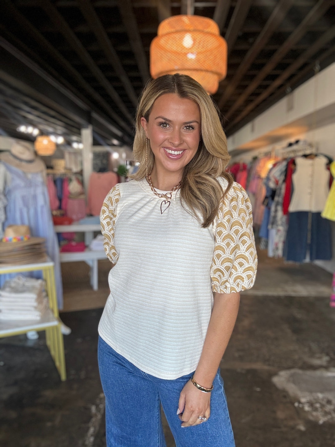 Mustard Striped Top