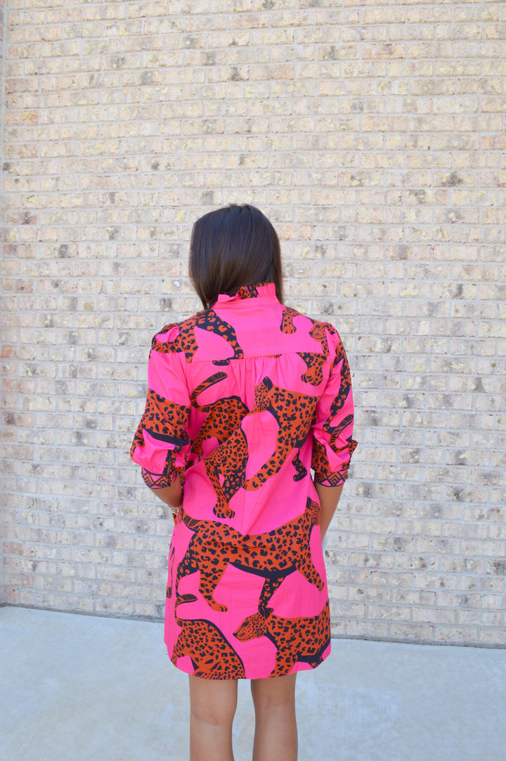 Pink Leopard Dahlia Dress