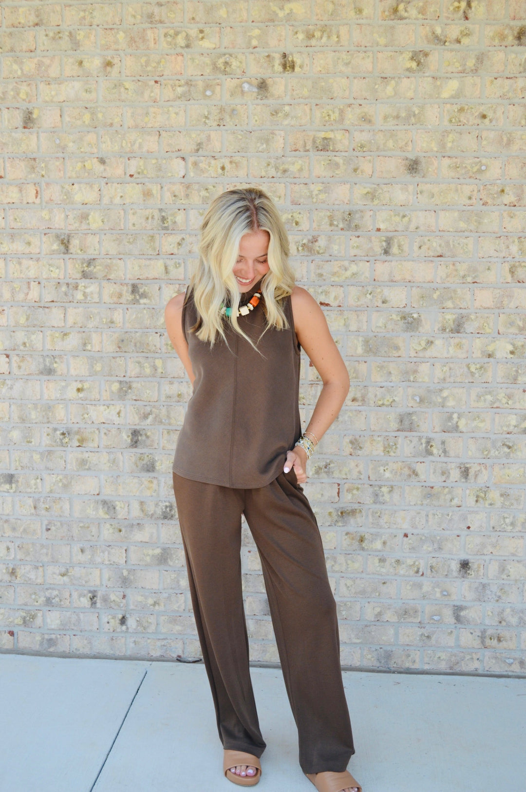 Chocolate Suba Mock Neck Set