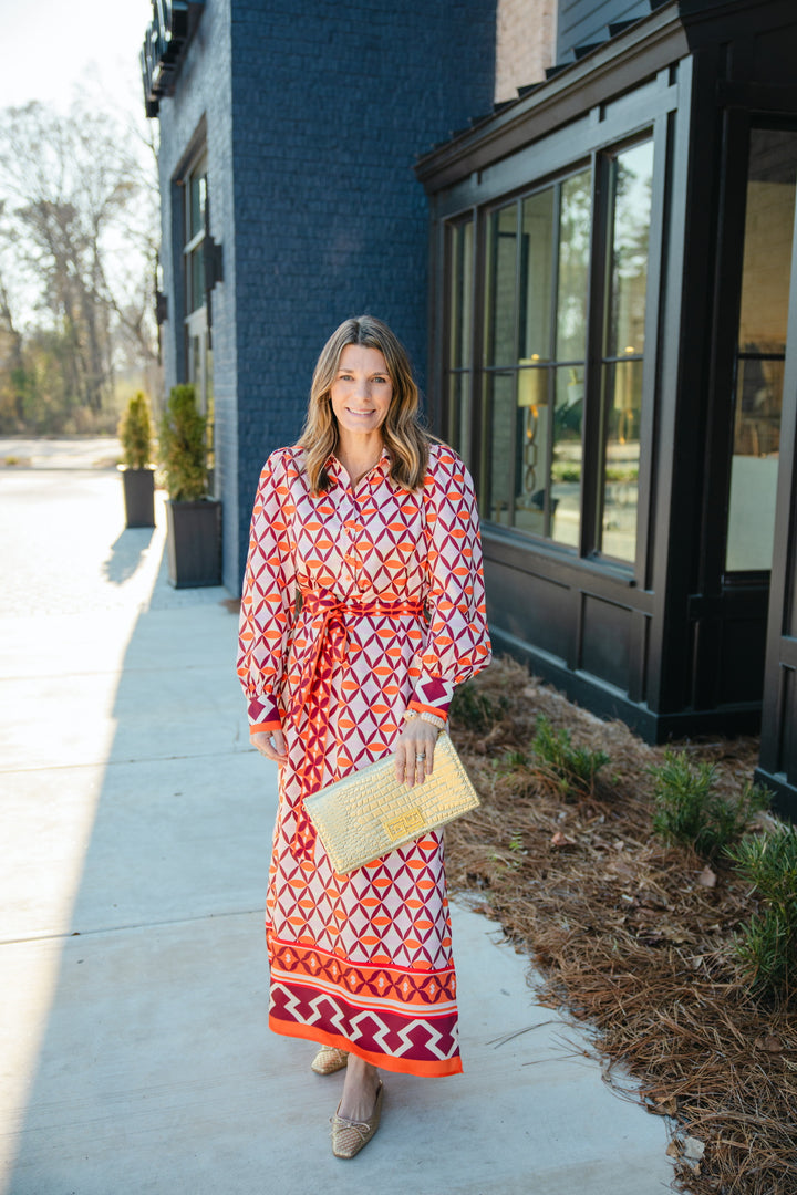 Lattice Border Maxi Dress