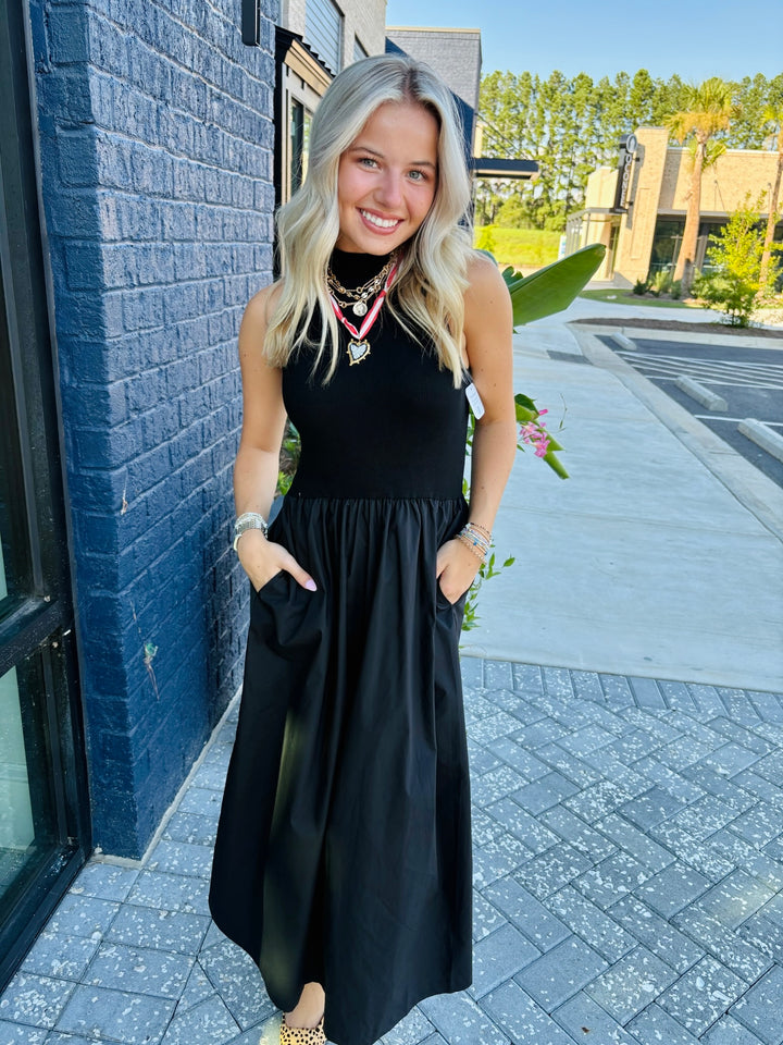 Black Mockneck Maxi
