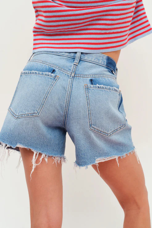 Crossroads Mid Rise Loose Shorts in Pulse - Daze Denim