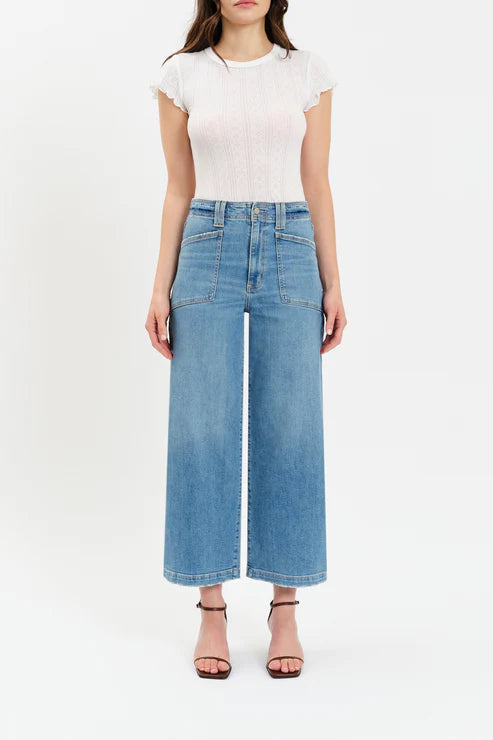Valley Girl High Rise Wide Leg Ankle Length in Fave - Daze Denim