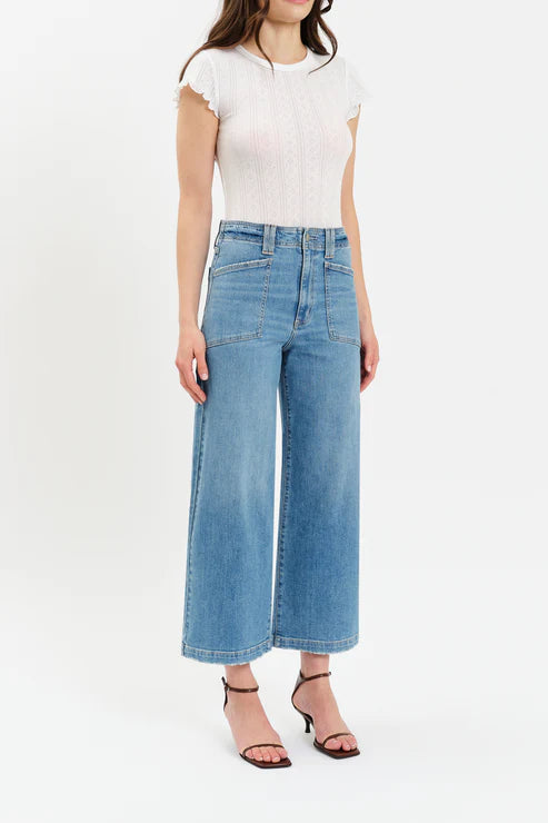 Valley Girl High Rise Wide Leg Ankle Length in Fave - Daze Denim