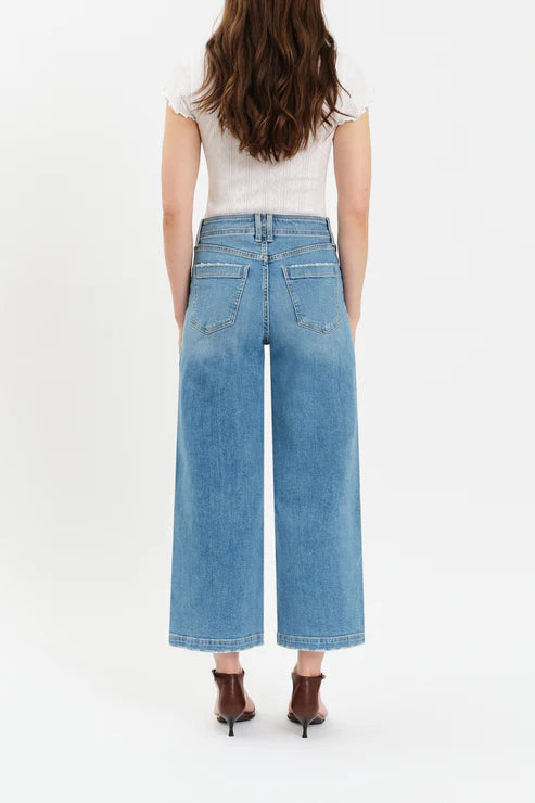 Valley Girl High Rise Wide Leg Ankle Length in Fave - Daze Denim