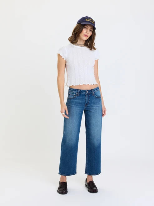 Keeper Crop Low Rise Straight Jeans in Haze - Daze Denim
