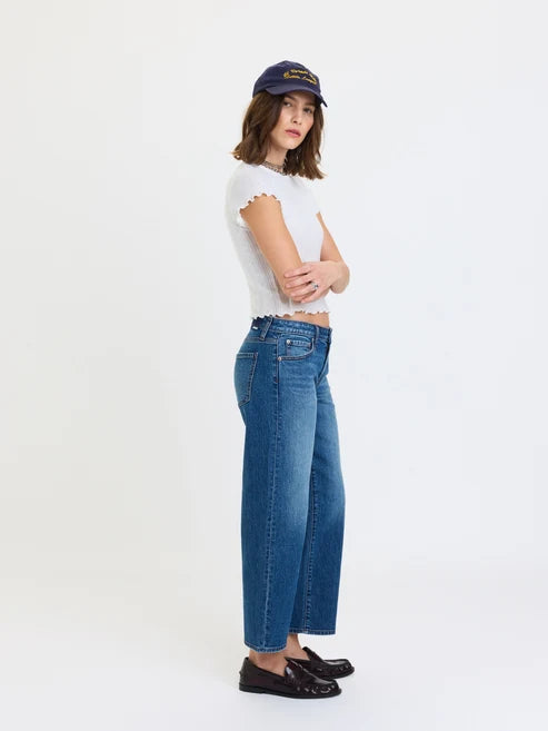 Keeper Crop Low Rise Straight Jeans in Haze - Daze Denim