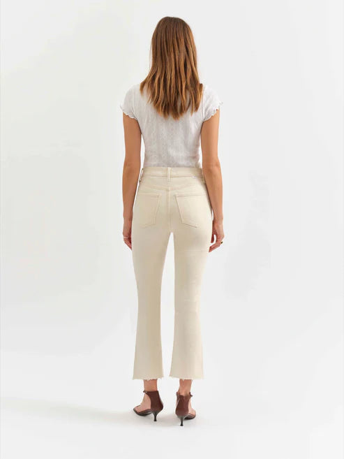 Shy Girl Crop Flare in Raw Cut - Daze Denim