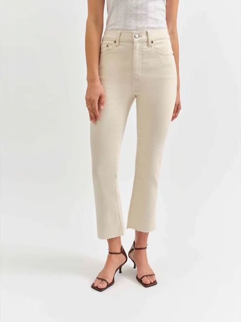 Shy Girl Crop Flare in Raw Cut - Daze Denim