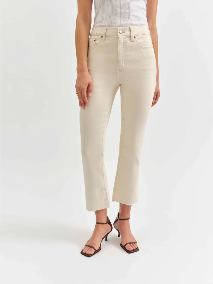 Shy Girl High Rise Crop Flare in Raw Cut - Daze Denim