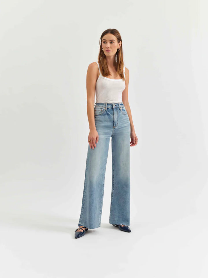Far Out High Rise Wide Leg in Fools Gold - Daze Denim