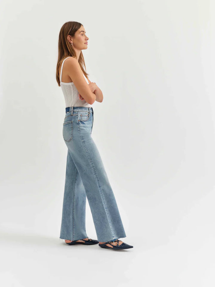 Far Out High Rise Wide Leg in Fools Gold - Daze Denim