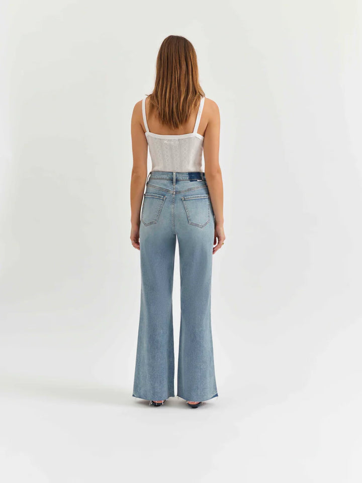 Far Out High Rise Wide Leg in Fools Gold - Daze Denim