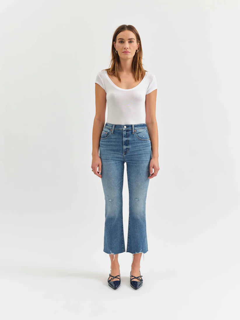 Shy Girl High Rise Crop Flare in Wide Awake Vintage - Daze Denim