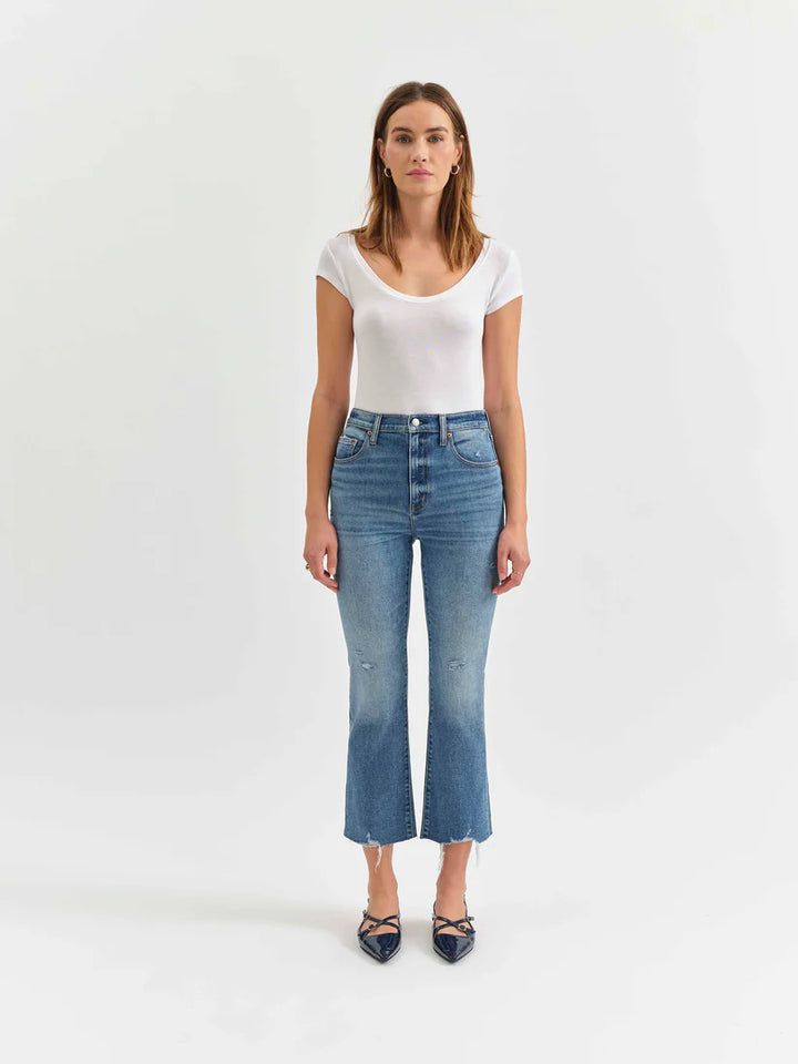Shy Girl High Rise Crop Flare in Wide Awake Vintage - Daze Denim