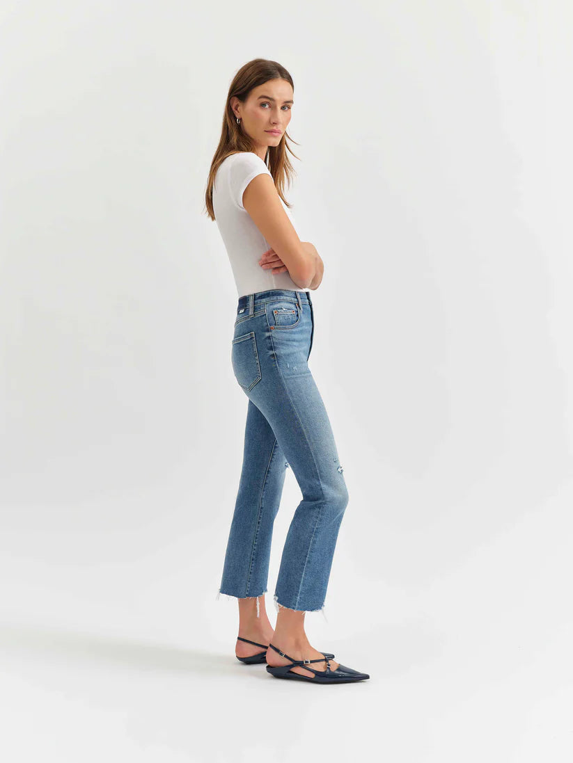 Shy Girl High Rise Crop Flare in Wide Awake Vintage - Daze Denim