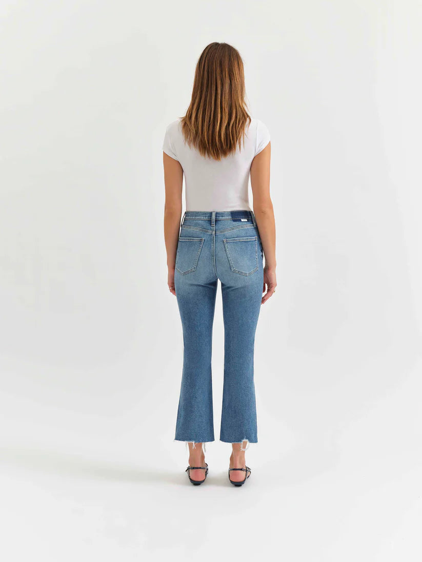 Shy Girl High Rise Crop Flare in Wide Awake Vintage - Daze Denim