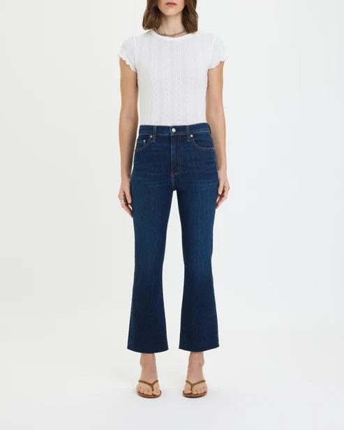 Shy Girl High Rise Crop Flare Jeans in Serene - Daze Denim