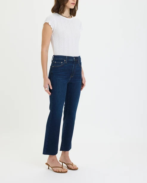 Shy Girl High Rise Crop Flare Jeans in Serene - Daze Denim
