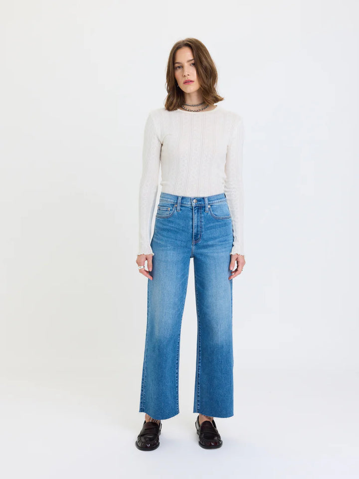 Pleaser High Rise Wide Ankle in Wavy - DAZE DENIM