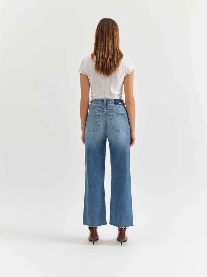 Pleaser High Rise Wide Ankle in Wide Awake - Daze Denim