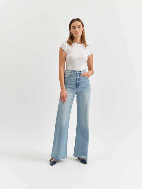 Far Out High Rise Wide Leg in Blooming Vintage - Daze Denim