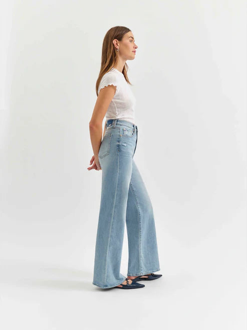 Far Out High Rise Wide Leg in Blooming Vintage - Daze Denim