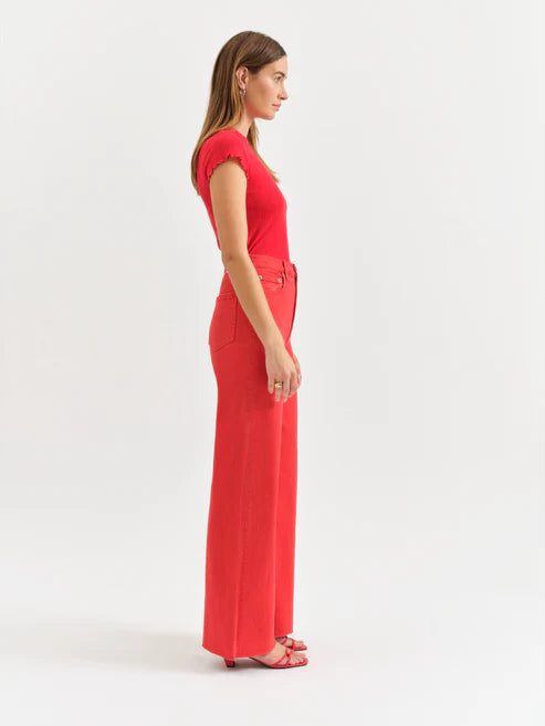 Far Out High Rise Wide Leg in Cherry - Daze Denim
