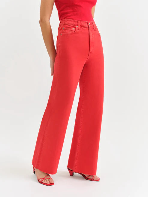 Far Out High Rise Wide Leg in Cherry - Daze Denim