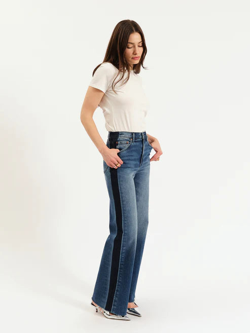 Far Out High Rise Wide Leg in Tuxedo - Daze Denim