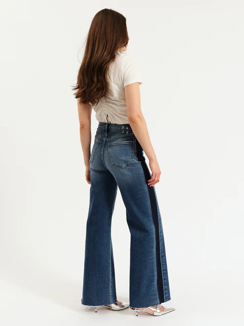 Far Out High Rise Wide Leg in Tuxedo - Daze Denim