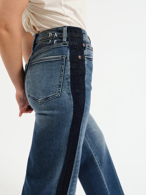 Far Out High Rise Wide Leg in Tuxedo - Daze Denim