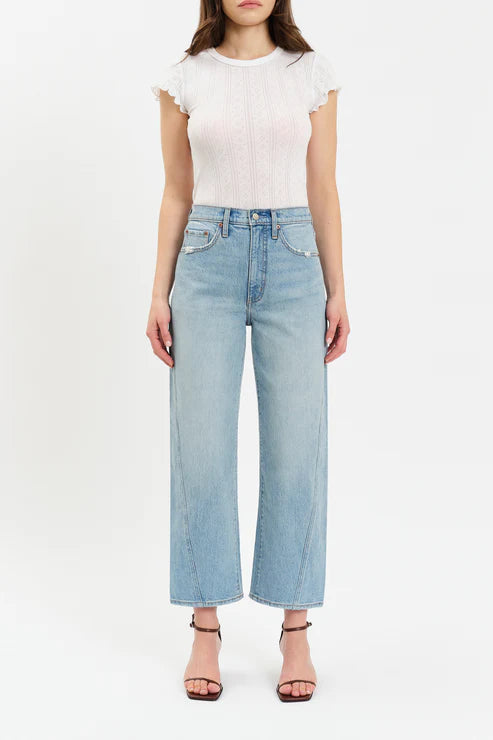 Westward High Rise Barrel Jeans in Pulse - Daze Denim