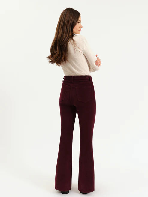 Sunset Flare High Rise in Fig Cord - Daze Denim