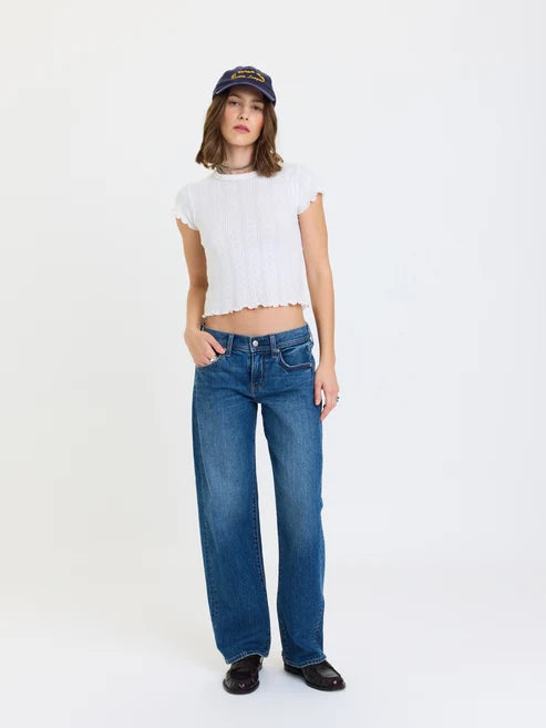 Replay Low Rise V-Waist Barrel Jeans in Almost Home - Daze Denim