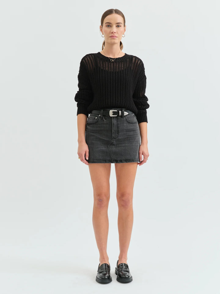 Malibu Mini Skirt in Spade- DAZE