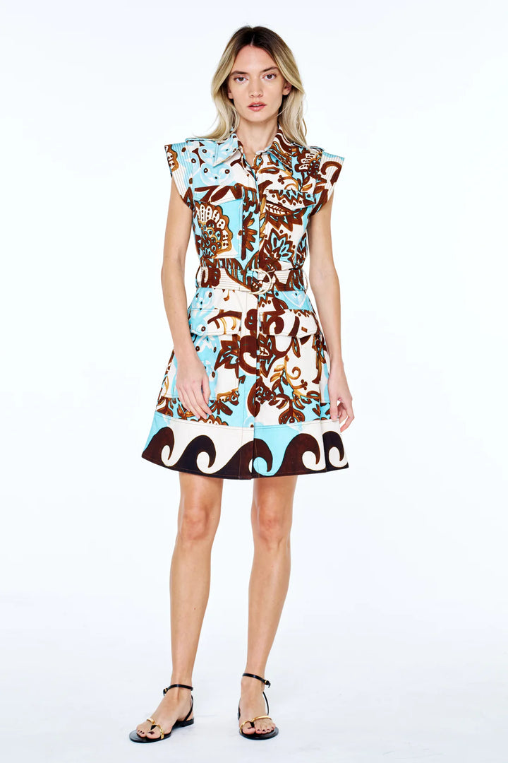 Fay Paisley Print Sleeveless Mini Dress