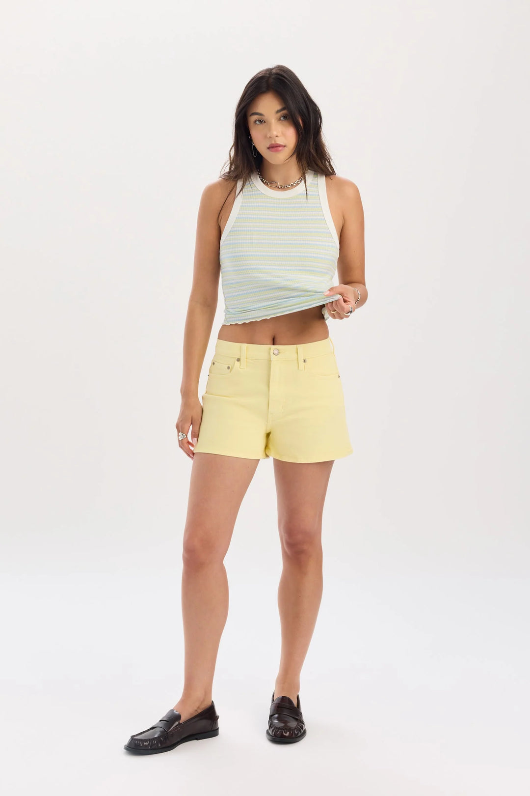 Troublemaker High Rise Shorts in Sunny - Daze Denim