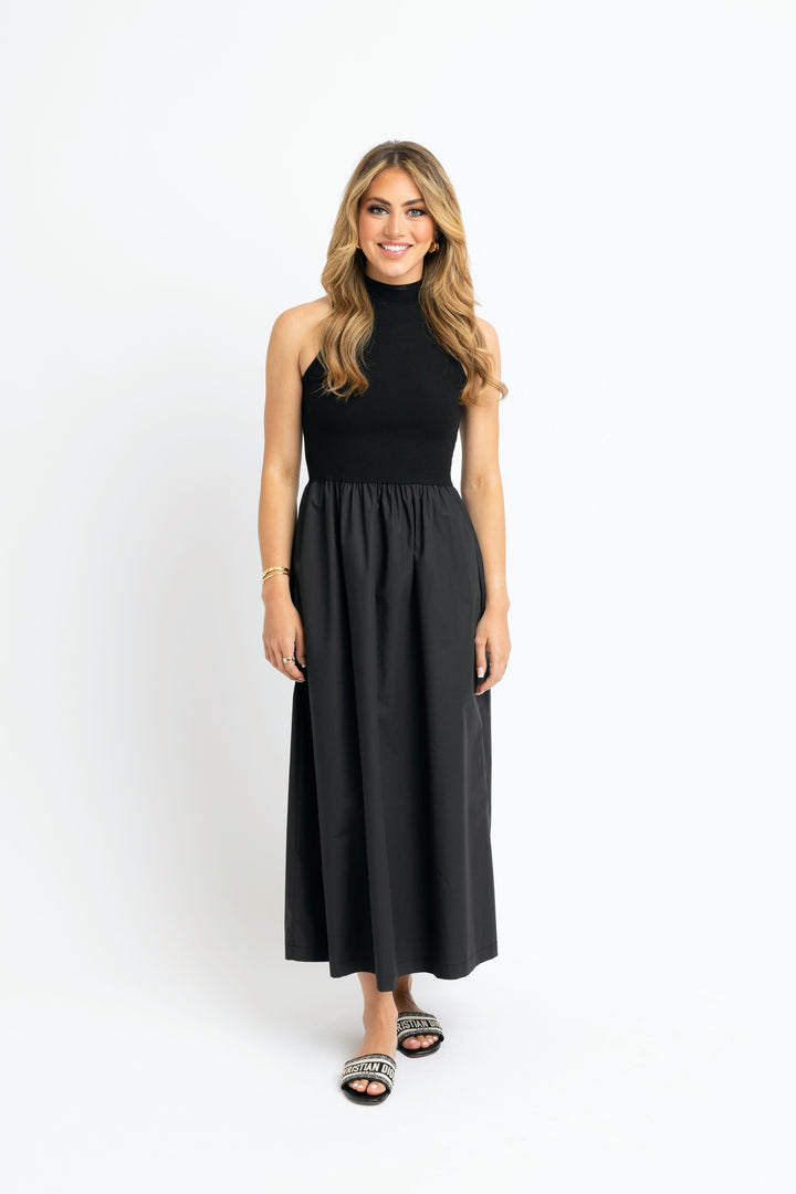 Black Mockneck Maxi